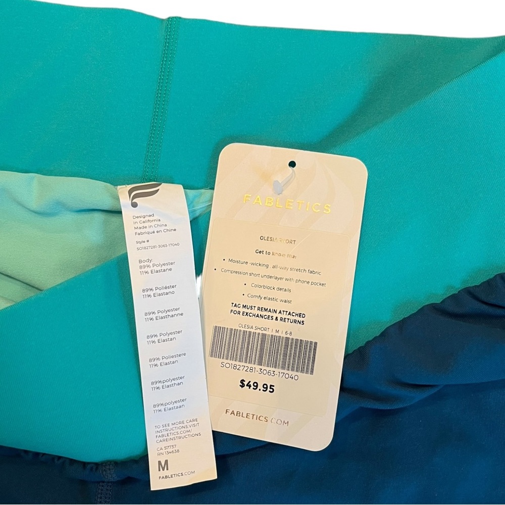 🤠 SOLD 🤠 NWT Womens Fabletics Olesia Shorts Medium 6-8 Lined Workout Athletic - Picture 4 of 6